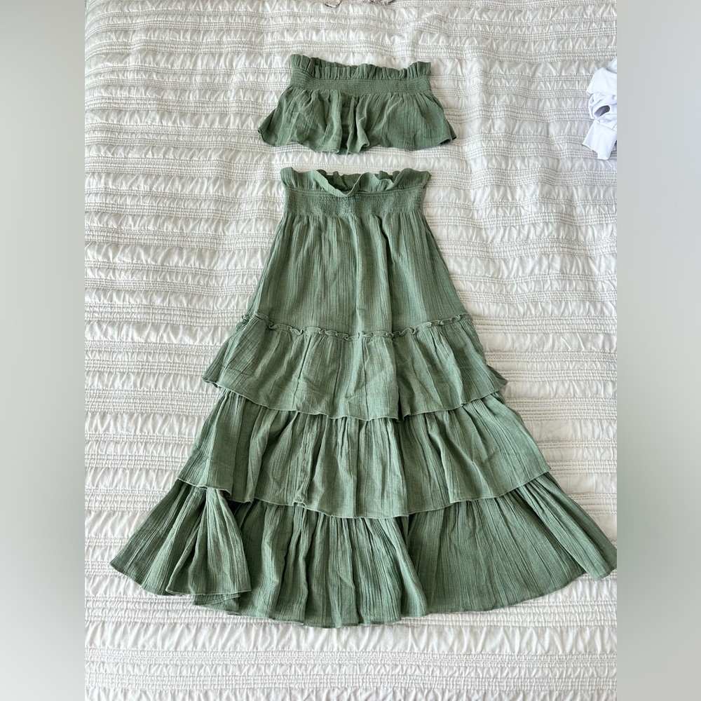 Free People Ruffle Skirt and Bandeau Set